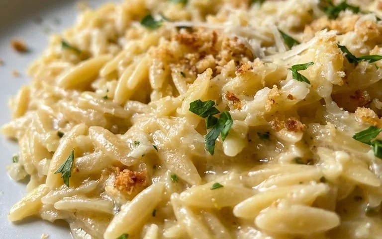 Creamy Garlic Parmesan Orzo