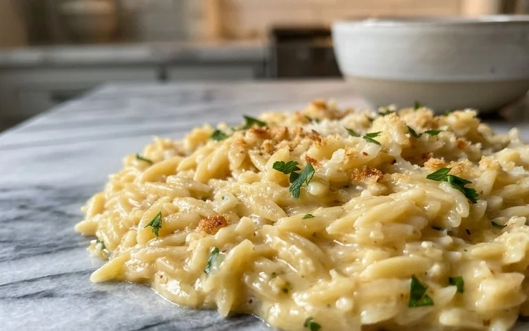Creamy Garlic Parmesan Orzo