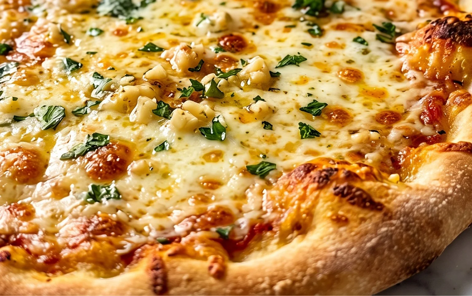 buttery garlic pizza