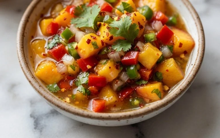 Sweet & Spicy Peach Salsa Canning Recipe