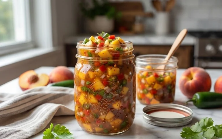 Sweet & Spicy Peach Salsa Canning Recipe