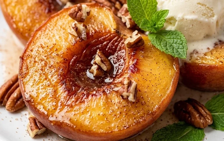 Cinnamon Sugar Baked Peaches