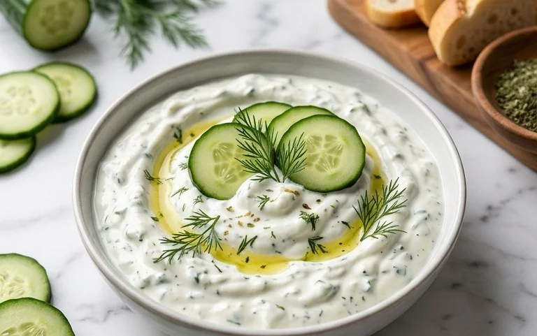 Cucumber Dip with Sour Cream and Dill