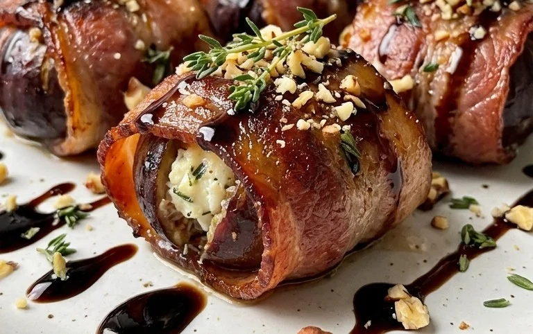 Beef Bacon Wrapped Stuffed Figs