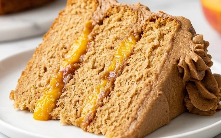 Brown Sugar Layer Cake with Peach Filling